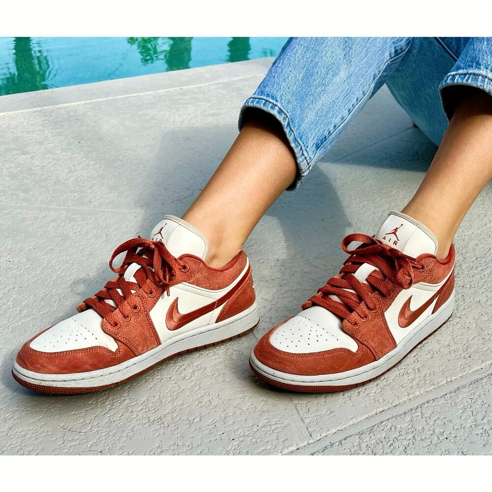 Nike Air Jordan 1 Low SE “Craft Cedar” Sneakers Size 10 Rust Cream